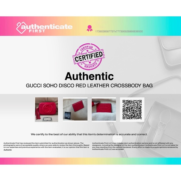 Certified Authentic Gucci Soho Disco Red Leather Tassel Crossbody Camera Bag COA - Picture 14 of 15
